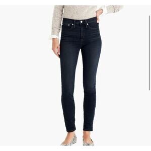 J. Crew 9" High-Rise Toothpick Black Wash Denim Jeans; W 29